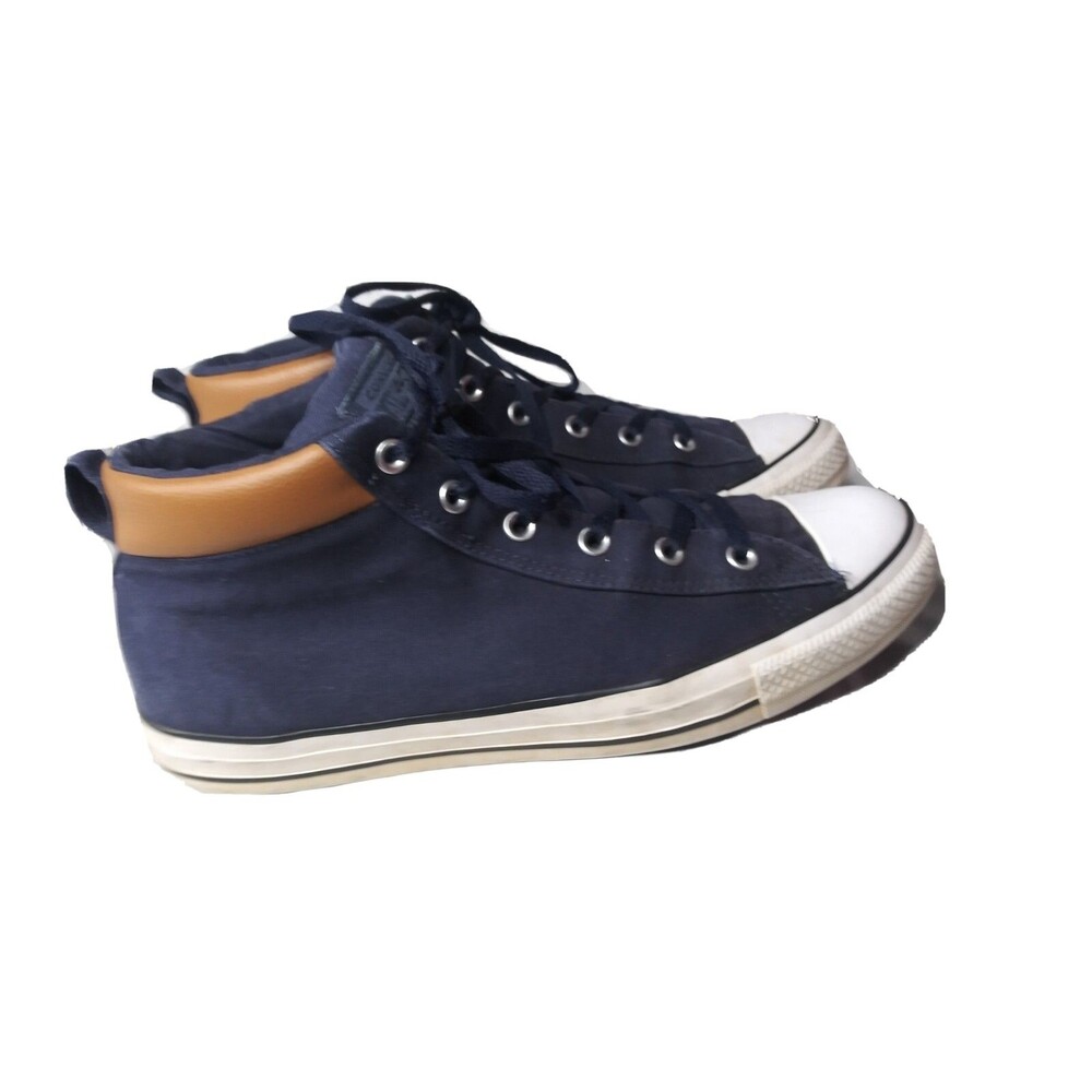 Converse Chuck Taylor Street Mid Shoes Men's Size 12 Obsidian Navy Tan White